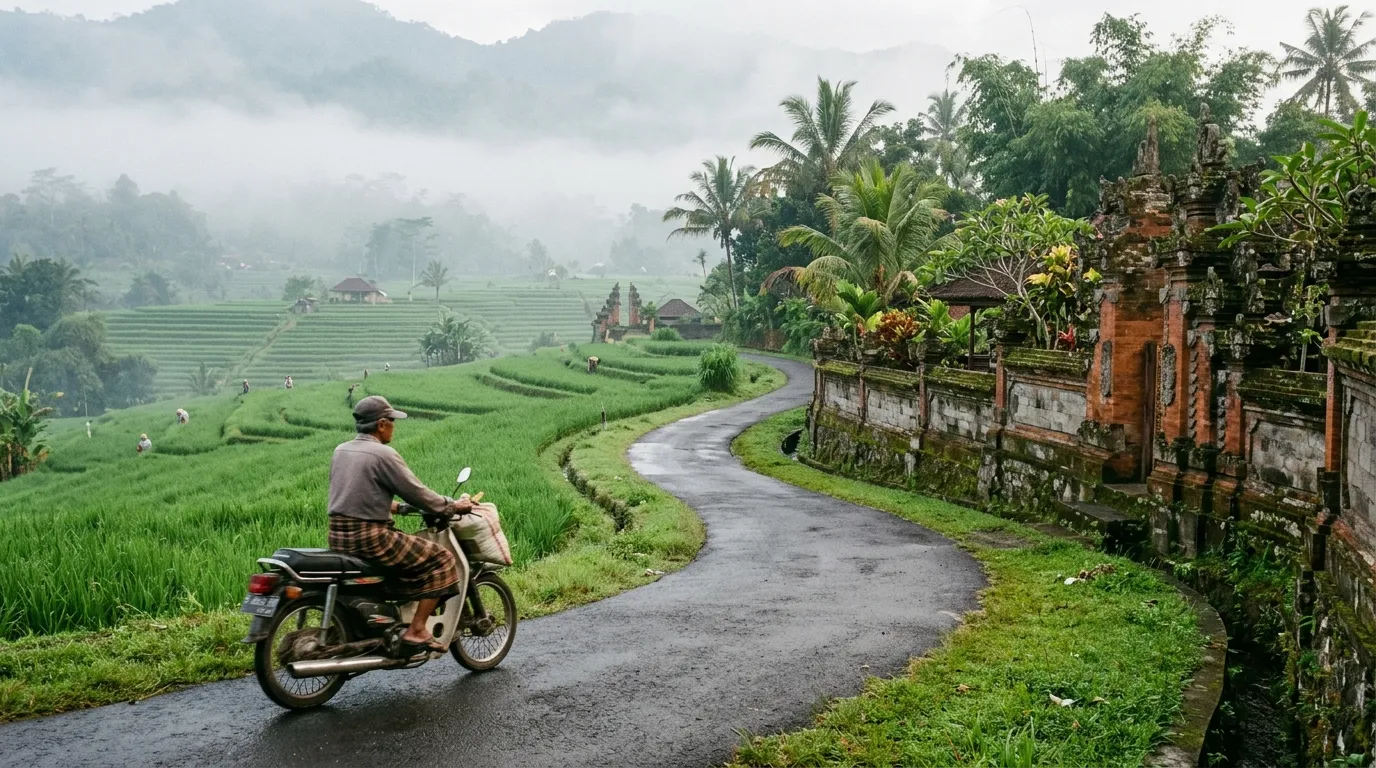 Rural Indonesian village and economic disparity driving exploitation in tourist areas